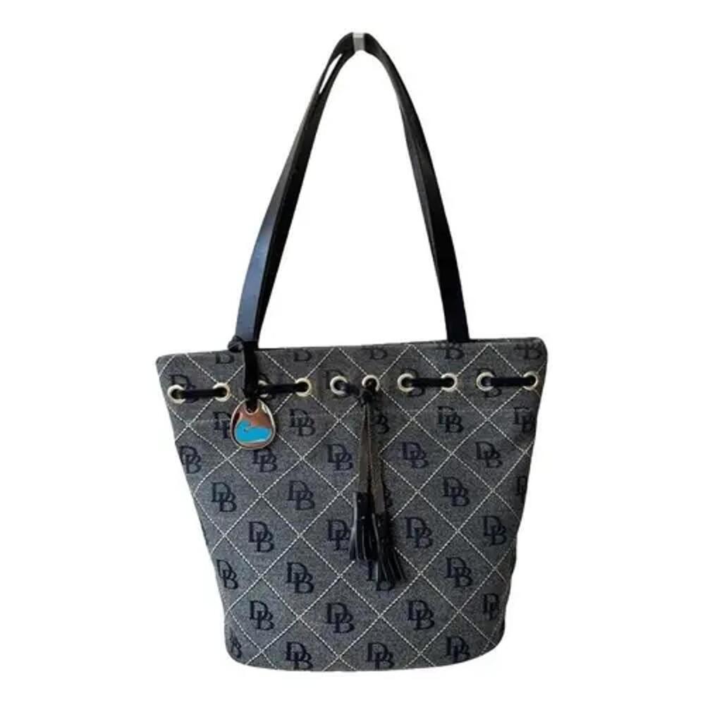 Dooney & Bourke DB Signature Canvas Drawstring Tote Purse